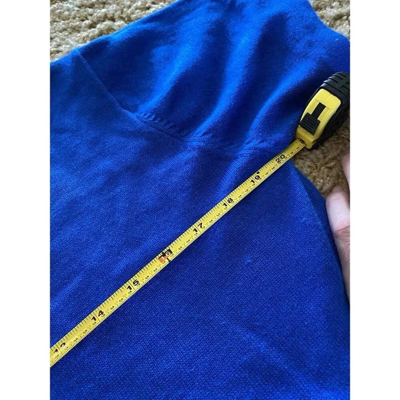 Womens Quacker Factory Christmas Angel Sequin Needlepoint Blue Shirt Small Vtg - Picture 5 of 6